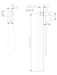 Гигиенический душ со смесителем ABBER Wasserfall чёрный матовый AF8625B